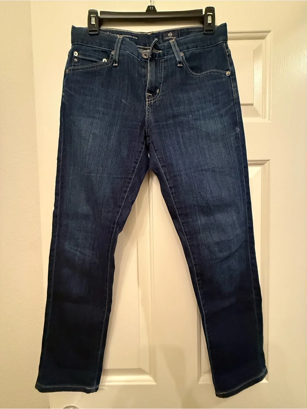 AG Adriano Goldschmied The Ex-Boyfriend Slim Jeans Size 24R Dark Wash Denim